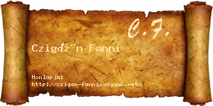 Czigán Fanni névjegykártya